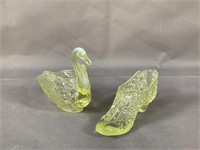 2 - Fenton Vaseline Glass