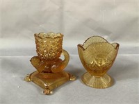 2 - Amber Tooth Pick Holders