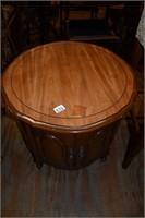 Round Walnut End Table