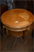 Blonde Mahogany Round End Table