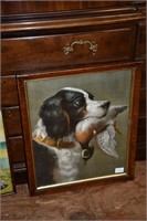 Bird Dog Print in Antique Frame