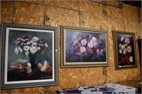 3 Large Floral Wall Art