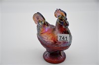 Rooster Candy Dish ~ Carnival Glass