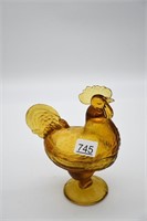 Rooster Candy Dish ~ Amber