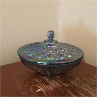 Carnival Glass Dish and Lid