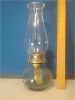 Vintage oil lamp with burner and Globe 13 in tall