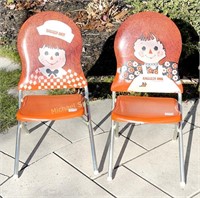 PAIR VINTAGE RAGGEDY ANN & ANDY FOLDING CHAIRS