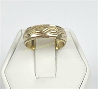 10K YELLOW GOLD WIDE BAND RING