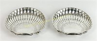 PAIR BIRKS STERLING SHELL FORM DISHES
