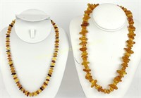TWO AMBER NECKLACES