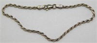 Vintage Sterling Silver Woven Rope Chain Bracelet