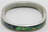 Abalone Inlay Hinge Bracelet