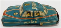 Vintage Alps Police Car Tin Litho Toy Japan - As