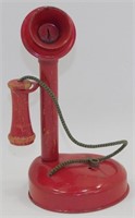 Vintage Red Tin Telephone Toy