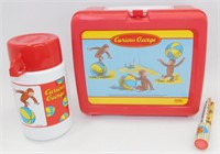 Curious George Plastic Lunch Box w/ Thermos &
