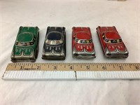 (4) Tin Toy Cars 3”L