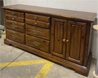 (JJ) Vintage Wooden Dresser (68.5”long x 18.5”