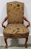 (J) Gold Upholstered Arm Chair, 27 1/2" W x 42
