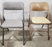 (J) Pair of Metal Folding Chairs, 18 1/2" W x 30