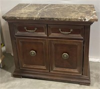 (J) Marble Top Wooden Dresser made by Broyhill