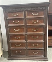 (J) Large Wooden 12 Drawer Dresser by Broyhill