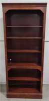 (O) Wooden Bookcase. 32" L. × 12.5" W. × 78" H.
