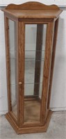 (II) Wooden Corner Display Cabinet w/ Glass
