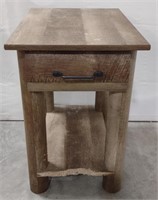 (O) Wooden End Table. 16" L. × 22.75" W. × 24.25"