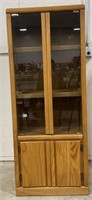(II) Wooden Display Case with Glass Window’s