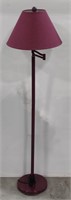 (Q) Burgundy Tall Standing Lamp. 57" H.