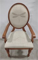 (II) Dragonfly Pattern Padded Arm Chair