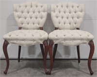 (Q) *Price Per Chair- Tufted Linen Chairs