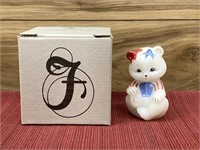 Fenton glass bear - red white & blue