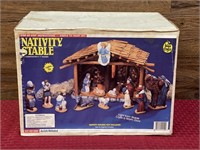 Vintage new old stock Christmas nativity stable