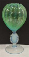 Italian Emeril Glass Vase w/Cameo 12"
