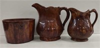 Vtg. Bennington Rockingham Pitchers 6"-8", & Bowl