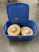 30 gal tote of straw hats