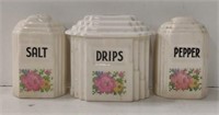 Pettipoint Drips Jar w/ Salt & Pepper Shakers