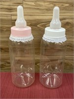 Large baby bottle coin banks - 22"