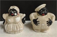 Vtg. Ceramic Black Americana Salt & Pepper Shakers