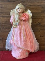Christmas angel doll with lighted candle stick