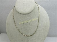 Vintage Sterling Silver Twisted Herringbone Neckla