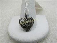 Vintage Sterling Hearts within a Heart Pendant, 3/