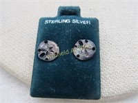 Vintage Sterling Silver Sand Dollar Earrings, Pier
