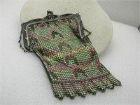 Vintage Whiting & Davis Enameled Mesh Purse, 1900,