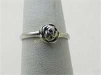 Vintage Sterling Silver Rose Ring, Sz. 4, Signed $