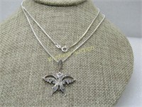 Vintage Sterling Silver Art Deco Butterfly Necklac