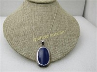 Vintage Sterling Navy Blue Inlaid Necklace, Southw