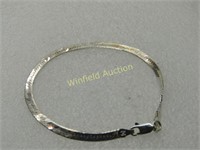 Vintage Sterling Milor Herringbone Bracelet, 7.25"