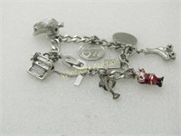 Vintage Monet Charm Bracelet with Sterling Charms